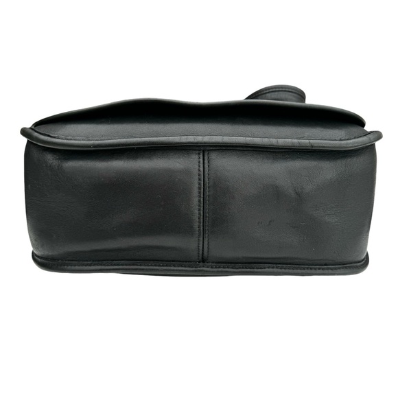 Coach Vintage Leather Flap Shoulder Bag Black Y2K Messenger Bag Women’s - Picture 14 of 17